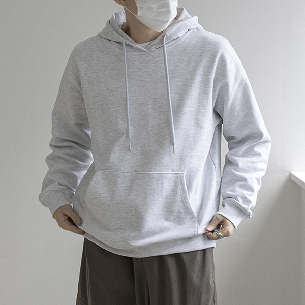 남자 오버핏 헤비웨이트 후드티 무지 검정 후드티 남자 봄 남녀공용 - 상품 이미지