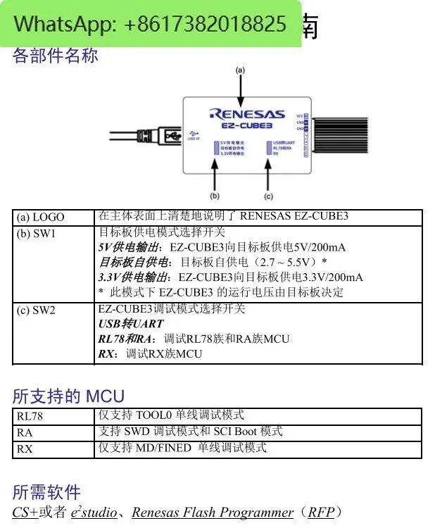 EZ-CUBE 3 프로그래밍 디버거 SWD UART RA RL78 RX MCU