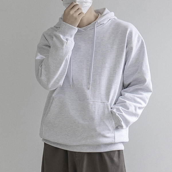 남자 오버핏 헤비웨이트 후드티 무지 검정 후드티 남자 봄 남녀공용 이미지 7