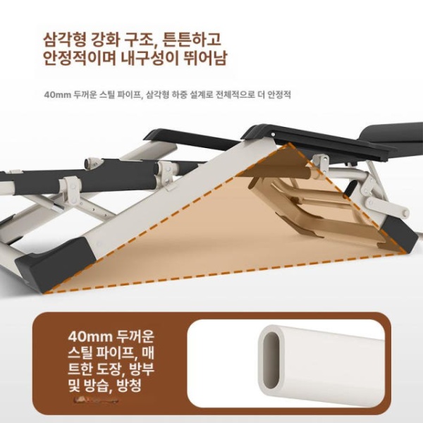 프리미엄 무중력 간이 침대의자 리클라이너 접이식 안락 낮잠 원형 튜브 1.0 - 상세 이미지 4