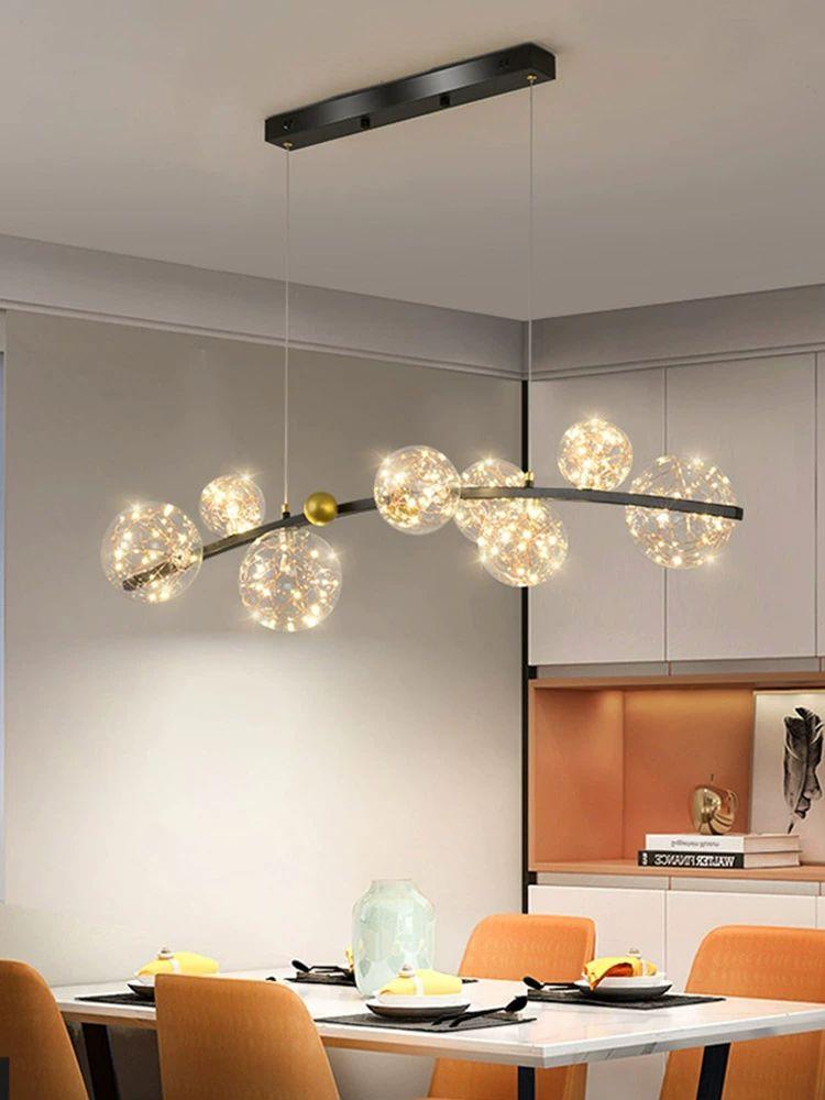 led 스트립 펜던트 조명 별 행잉 천장 별빛 식탁등 골드 인테리어 원형 거실 - 상세 이미지 5