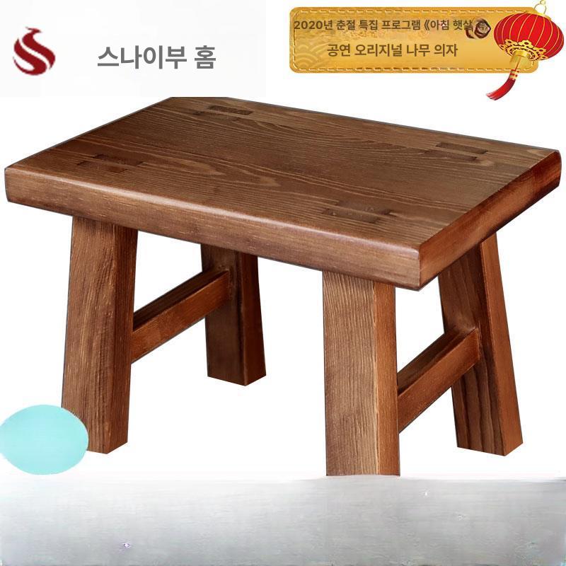 원목 사각 스툴 우드 나무 미니 간이 의자 화분 보조 가정용 28x18x20 - 상세 이미지 2