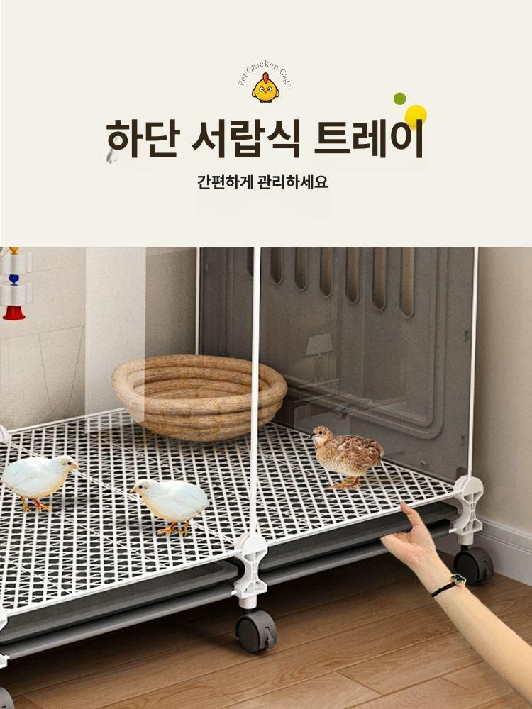 야외 닭장 철망 새장 메추리 사육장 병아리집 가정용 중대형 블랙 107 x 37x40 - 상세 이미지 3