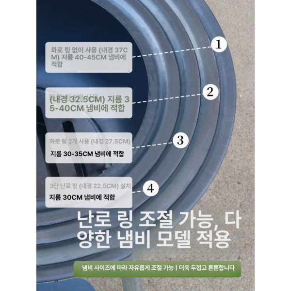 최강 화덕 가마솥 드럼통 난로 솥뚜껑 연탄 시골 특두께 일체형 화로 35cm+대형 - 상세 이미지 4