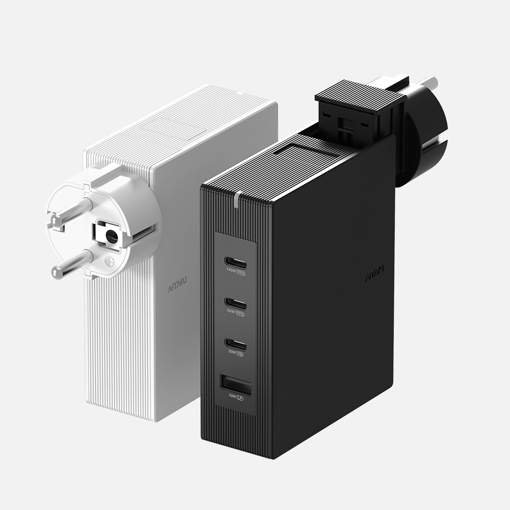 PD3.1 140W 여행용 접지 멀티 초고속충전기 GT310 블랙 제품 이미지