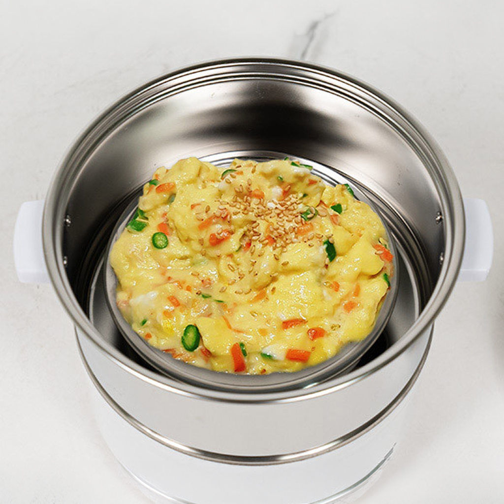 키친아트 올스텐 2단 분리형 계란찜기 14구 에그쿠커 달걀 계란찜 고구마 만두 떡 찜기 이미지 6