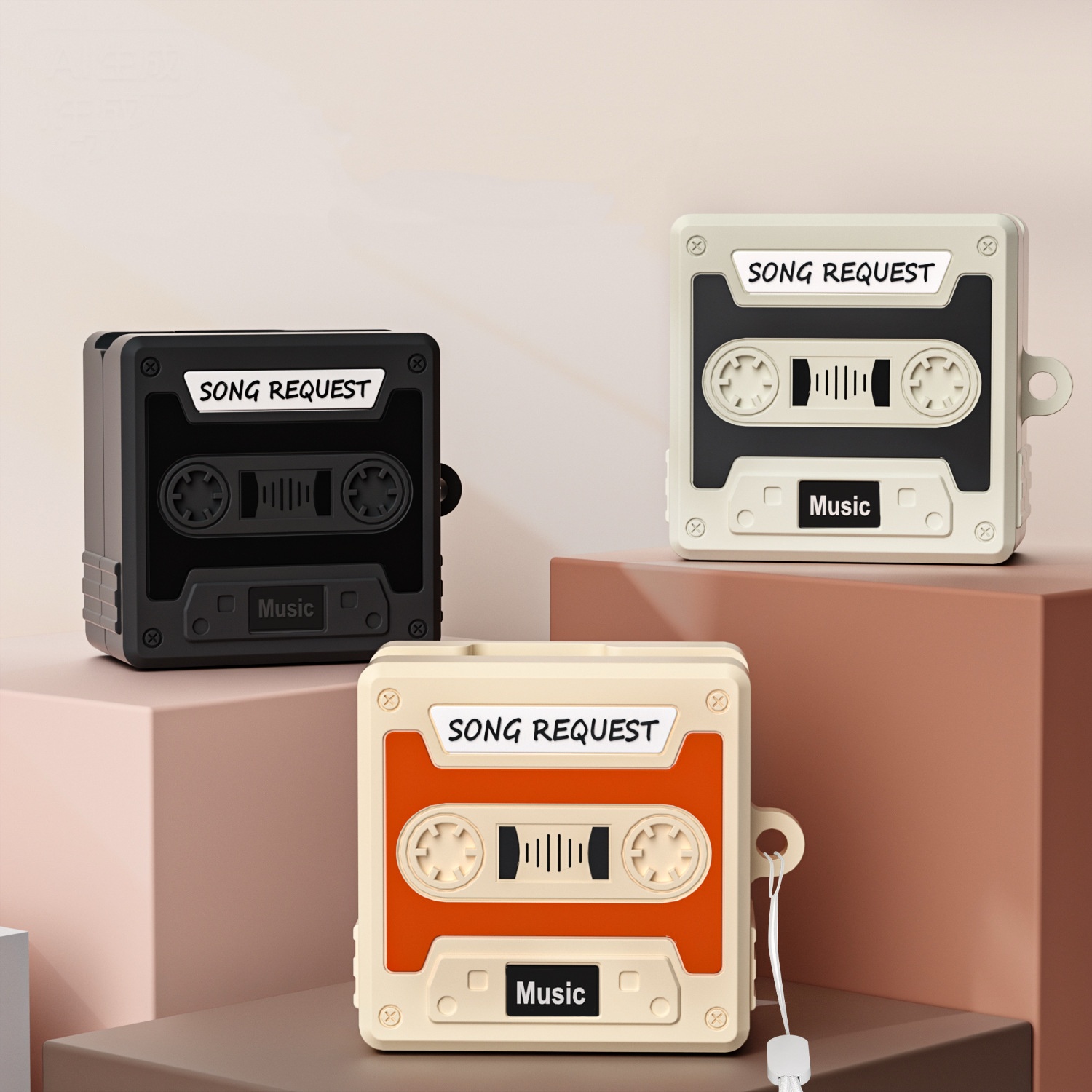 갤럭시 버즈4 프로 케이스 레트로 카세트 커버 카라비너 세트 호환 제품 이미지