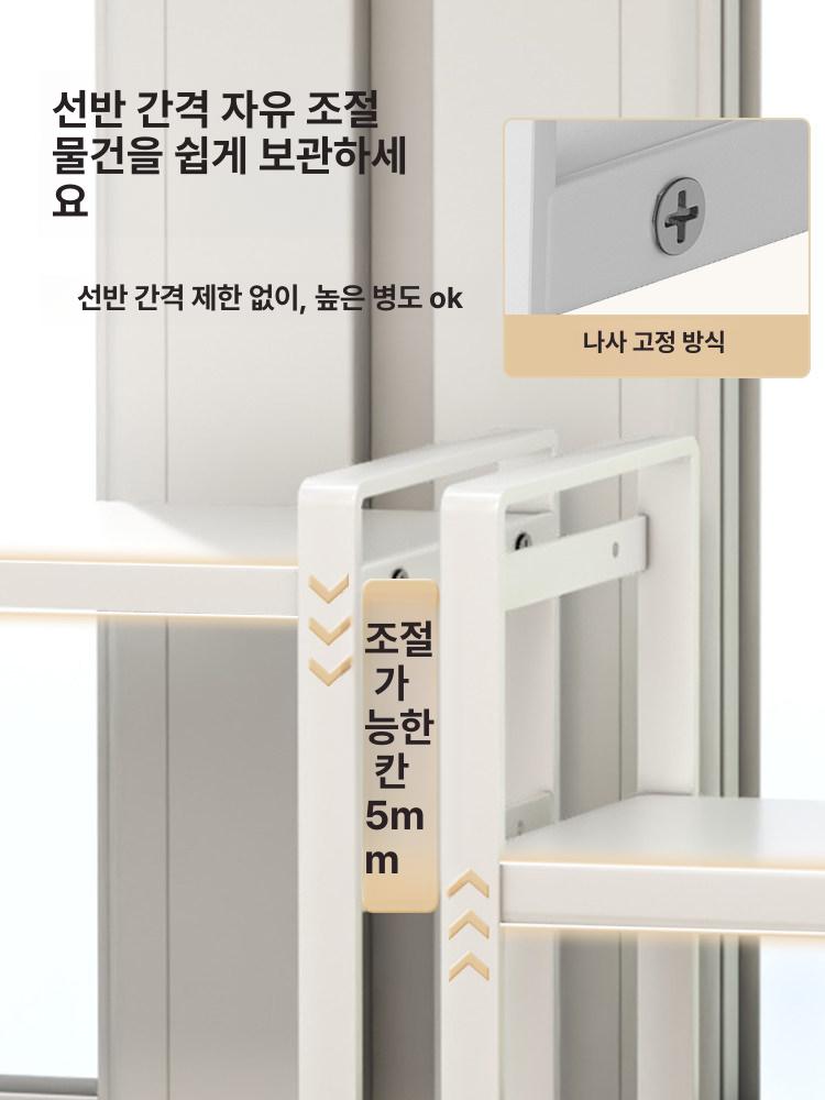 짧은 선반 흰색 패널 소형 디귿자 개폐식 앵글 정리 짧은형 (블랙) B - 상세 이미지 3
