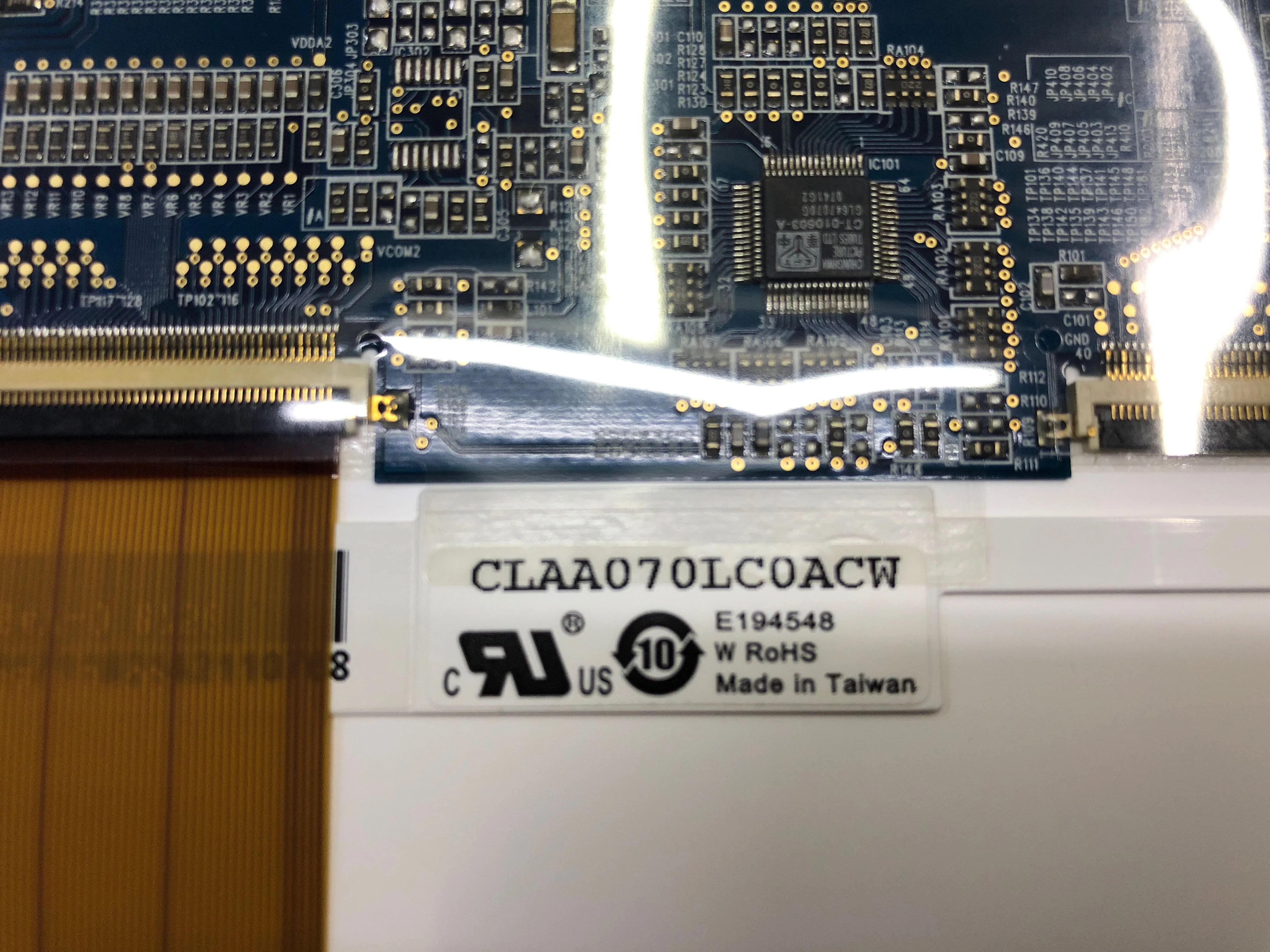 CLAA070LC0 오리지널 7.0 인치 TFT LCD 스크린 디스플레이 800x480 40 핀