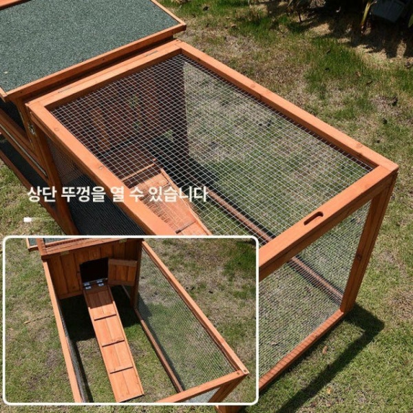 튼튼한 야외 조립식 토끼장 가정용 애완용 병아리 닭장 사육장 골든레드 - 상세 이미지 2