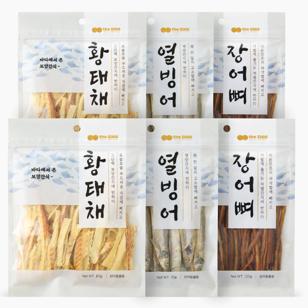 더주스 애견 동결건조 간식 강아지 열빙어 간식 6종 콤보 - 상품 이미지