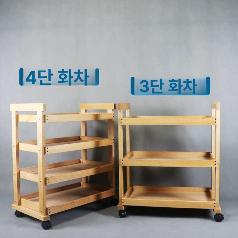 물감 선반 미술 수납 정리함 화방 이동식 유화 4단 그림 카트 - 상세 이미지 4