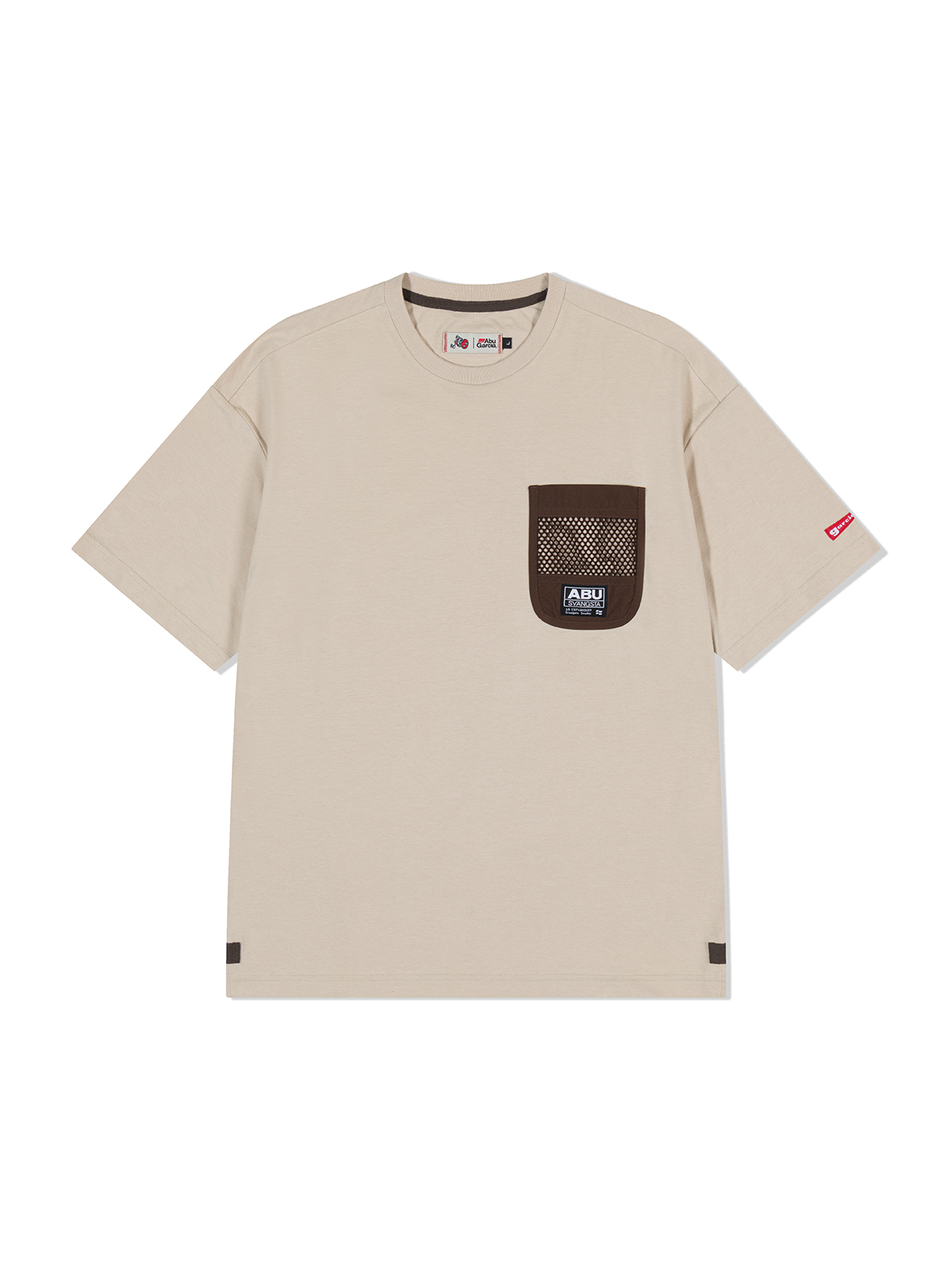 아부가르시아 메쉬 포켓 반팔 티셔츠 LIGHT BEIGE - 상품 이미지