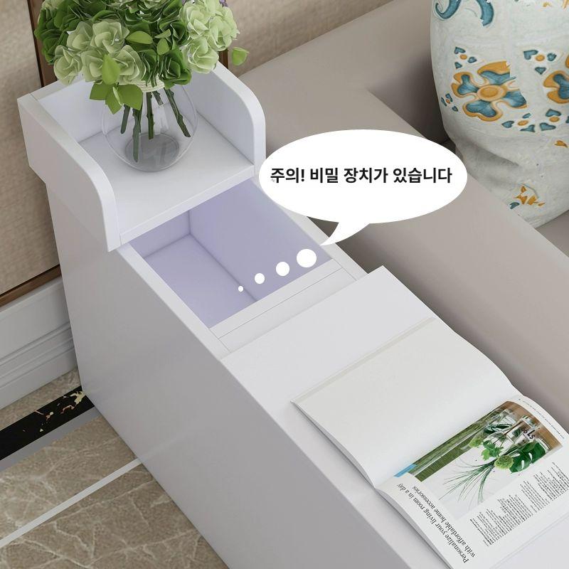사이드테이블 소파 옆 틈새 거실 슬림 수납장 협탁 티테이블 사이드 - 상세 이미지 3