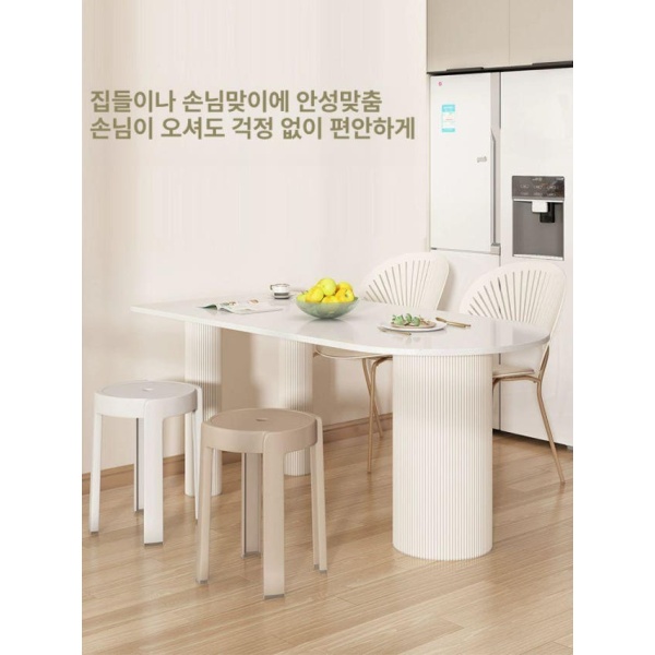 세련된 투명 스툴 모던 플라스틱 간이의자 식탁의자 등받이 업그레이드 두꺼운 친환경 저가형 4개 - 상세 이미지 3