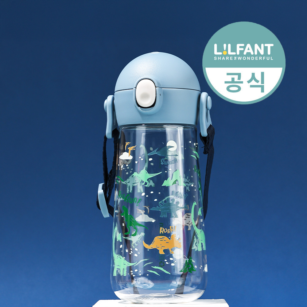 어린이 물병 유아 디즈니 산리오 더보틀 몰리 어깨끈 물통 직수 470ml, 다이노공룡 제품 이미지