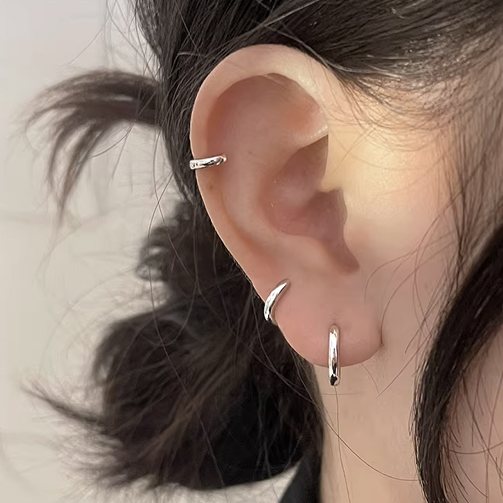 S925 순은 원터치 링귀걸이 5mm 7mm 9mm 아르제아 이미지 3