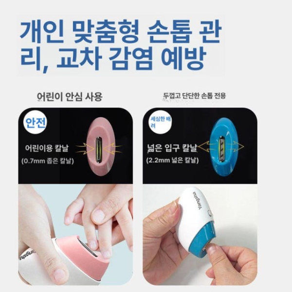 스마트 자동 전동 손발톱깎이 네일트리머 손톱정리기 손발톱관리 O2X 화이트 일반 칼날 1개 - 상세 이미지 4