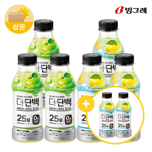 빙그레 더단백 워터 프로틴 400ml 백자몽 3개입+청사과 3개입+증정