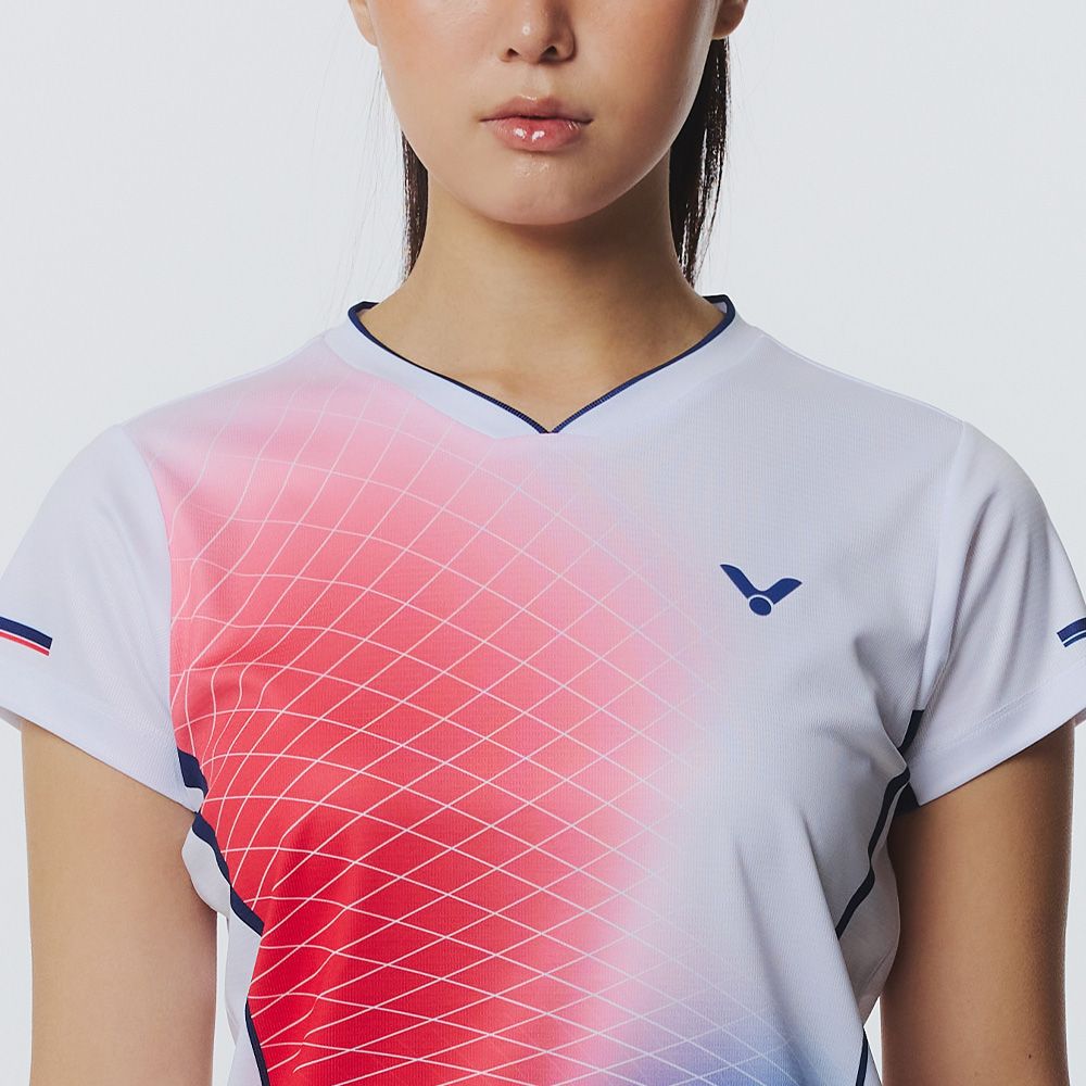 빅터 2026SS VT26AGW010F 빅토리 레드 블루 반팔 여성 경기티셔츠 - 상세 이미지 5