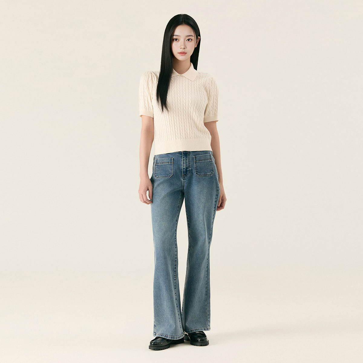 로엠 포켓 롱부츠컷 데님 RMTJG23G12 이미지 3