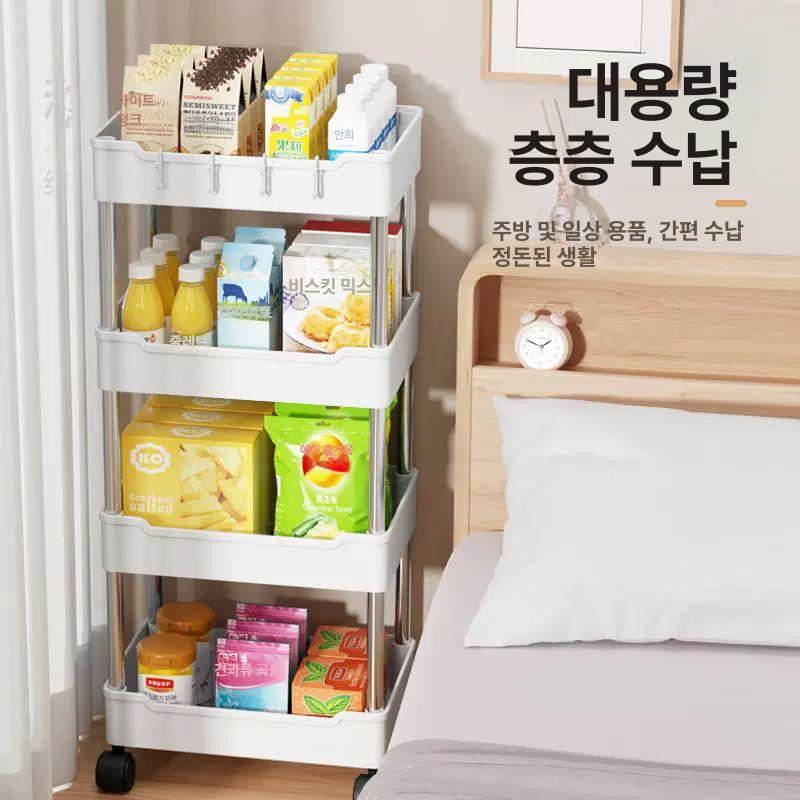트롤리 우드 주방 왜건 서빙 선반 피씨방 수납장 엔틱 이동식조리대 빈티지 - 상세 이미지 3