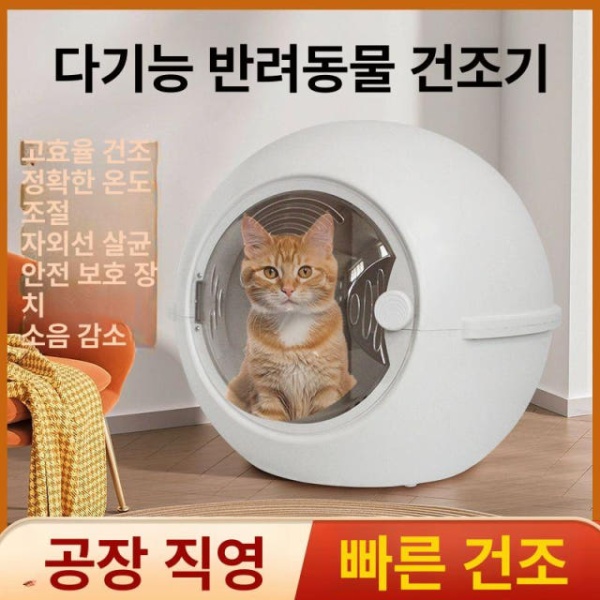 프리미엄 자동 펫드라이룸 고양이 강아지 목욕 건조기 소형 가정용 드라이어 강아지드라이 드라이기 펫드라이기 애견드라이기 반려동물드라이기 고양이드라이기 펫드라이어 라운드 기본 - 상세 이미지 2