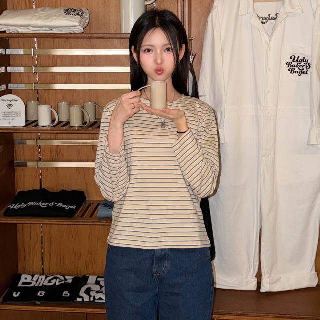 스트라이프 라운드 티셔츠 STRIPE ROUND T-SHIRT /
