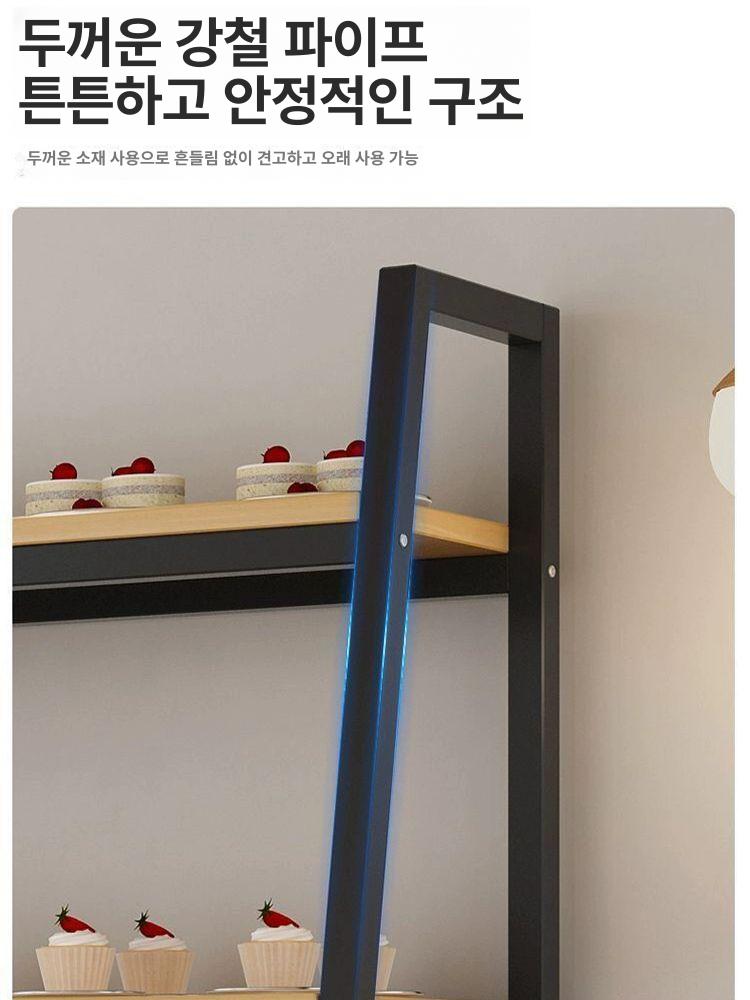 베이커리 진열대 흰색 진열장 선반 마트 팬트리 철제 80x40x145cm 프레임 A - 상세 이미지 2
