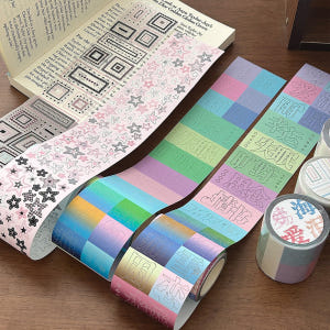 와카와카 별 사각 무늬 패턴 스티커 다꾸 마스킹테이프 무광 글자 실사용 후기 | 효과 있을까? - 상품 이미지 3