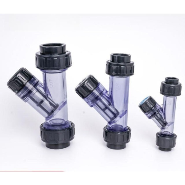 고품질 PVC 스트레이 와이형 플라스틱 Y 스트레나 호환 DN40 내경50mm DN15 내경20mm - 상품 이미지