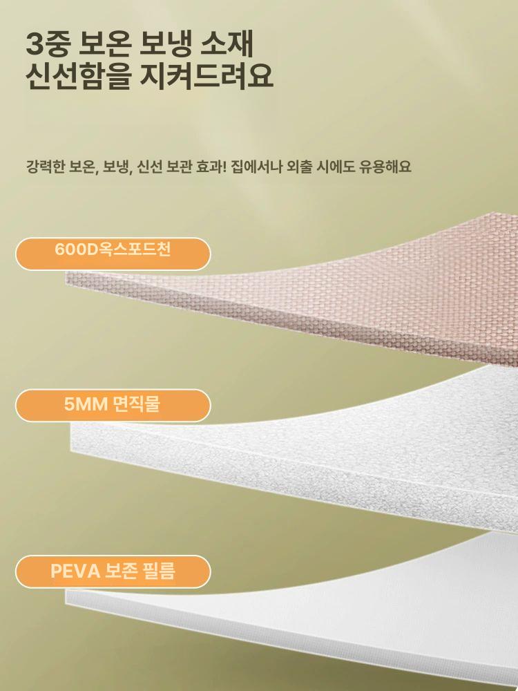 대용량 차량용 휴대용 보온 캠핑 쿨러백 보냉백 아이스 소풍 손잡이 카키 10L 1개 - 상세 이미지 4
