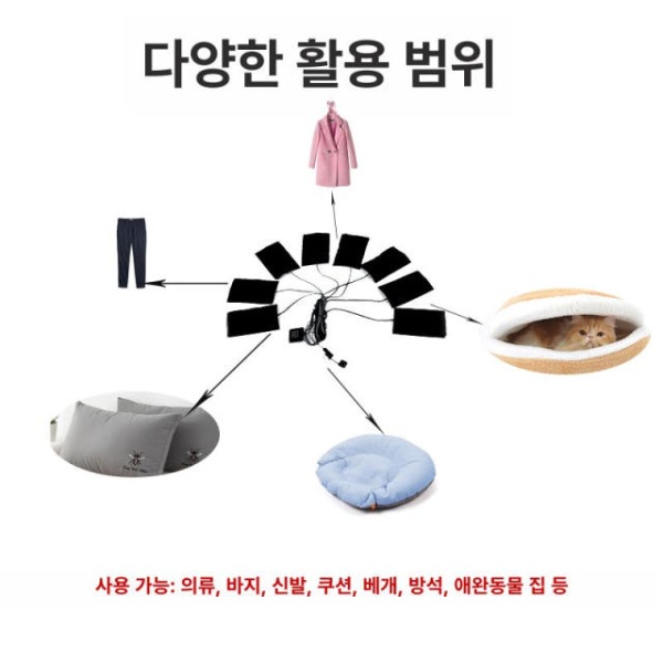 최강 온기 USB 발열패드 10x15cm 1대2 20 x 20cm 5단 히팅 열선 USB 소형 발열판 - 상세 이미지 5