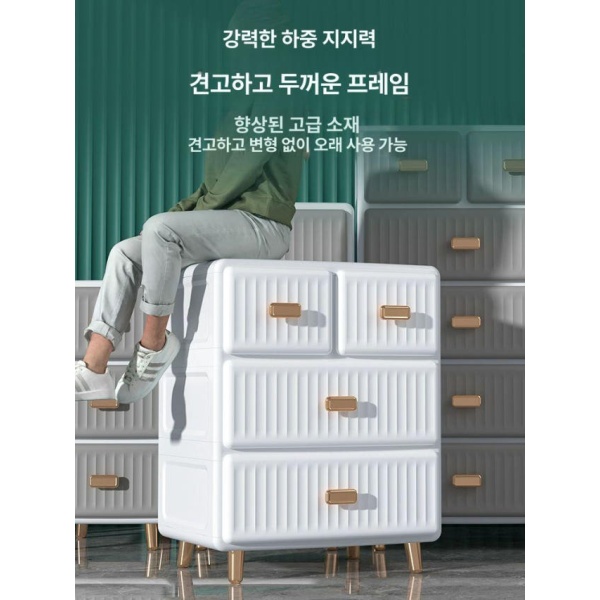 프리미엄 서랍 옷장 속옷 칸막이 수납함 보관함 양말 트레이 적층 45cm 폭 클래식화이트 3개 35cm 폭 클래식화이트 3개 - 상세 이미지 4