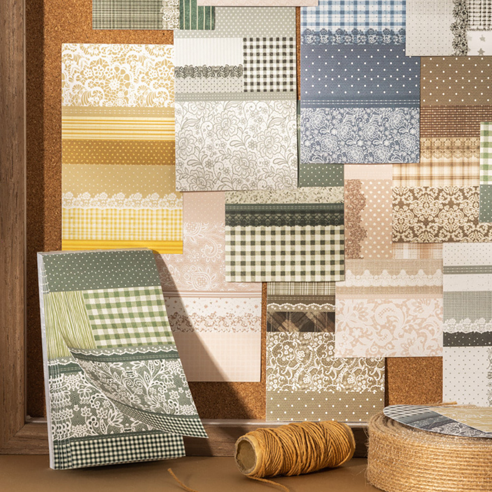 [세트구매 6종] 체크 레이스 페브릭 레이스 다꾸 메모지 이미지 2