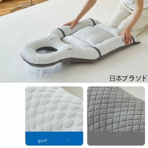 프리미엄 마사지 베개 병원용 휴식용 한의원용 마사지샵 전용 벚꽃 항균 아이스 실크 양면 확장 그레이 플래그십 단면 짧은 양면 패드 없음 - 상품 이미지