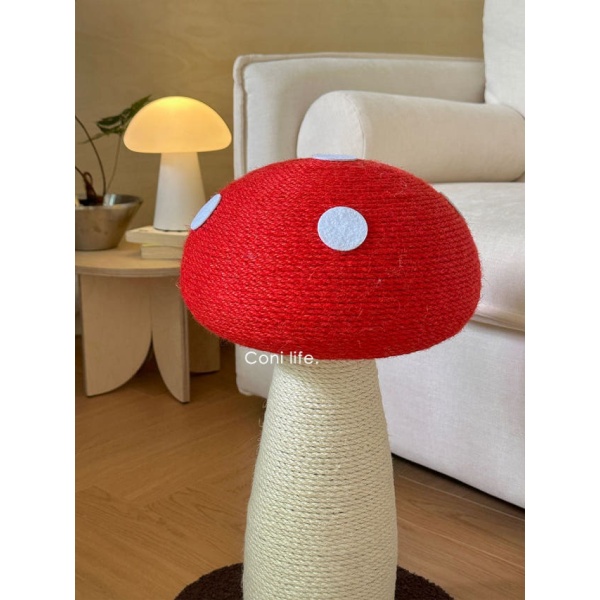 럭셔리 고양이 스크래쳐 놀이 세트 버섯모양 장난감 고양이놀이터 레드머쉬룸 하이 50 x 35cm 레드머쉬룸 로우 34 x 28cm - 상세 이미지 4