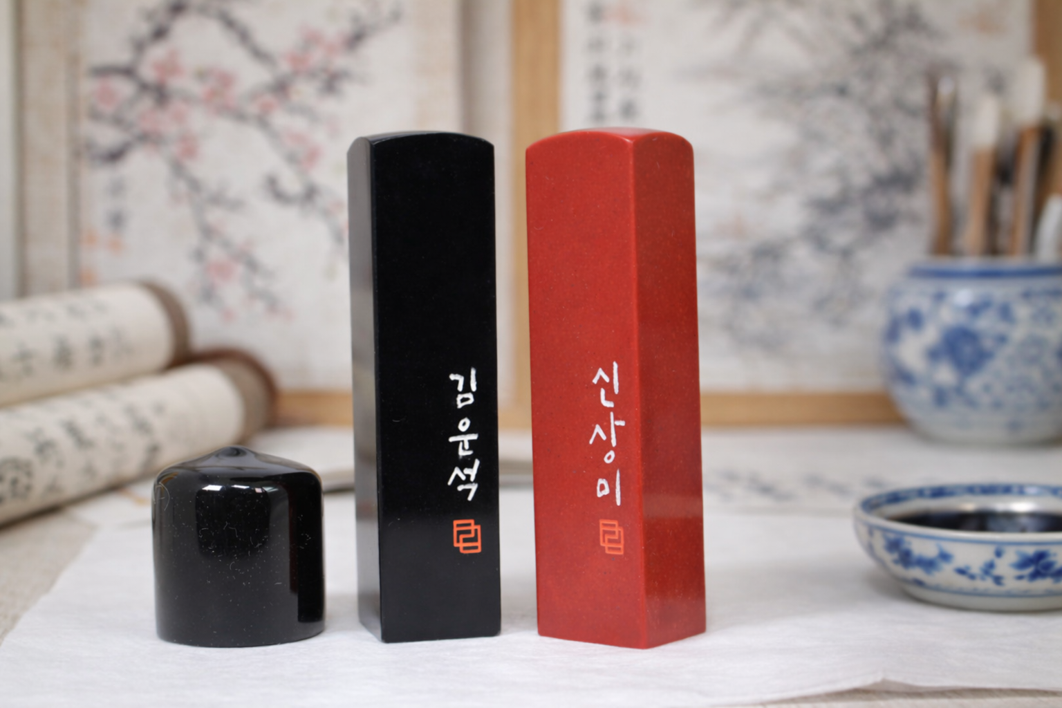 수제도장 네임 인감도장 심플 아기 단체 졸업 기념 선물 - 상품 이미지