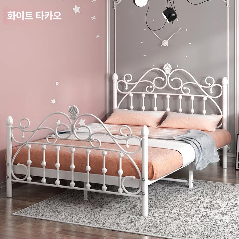 프레임 접이식 심플 디자인 북유럽 스타일 기숙사용 철제 워터핑크 하이테일 + 20cm 스프링 매트리스 1800mm x 2000mm - 상세 이미지 5