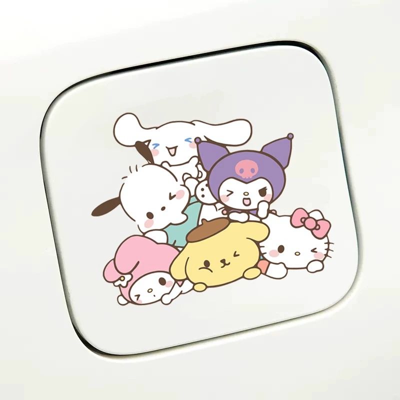 산리오 자동차 스티커 오토바이 스쿠터 프렌즈 가족 스크래치 커버 장식 차량 10 x 8cm - 상세 이미지 5