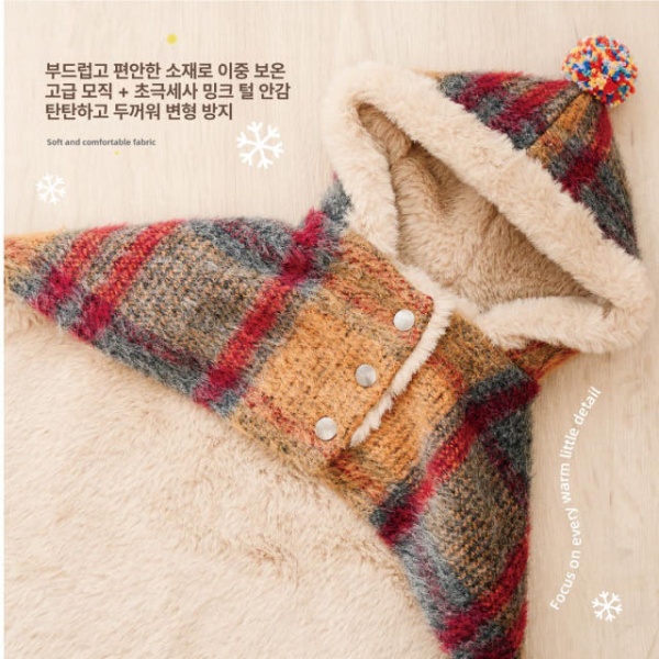 럭셔리 강아지 스카프 라이트파이어 크리스마스 판초 모피 방수 망토 스타일 s 라이트파이어 s - 상세 이미지 3