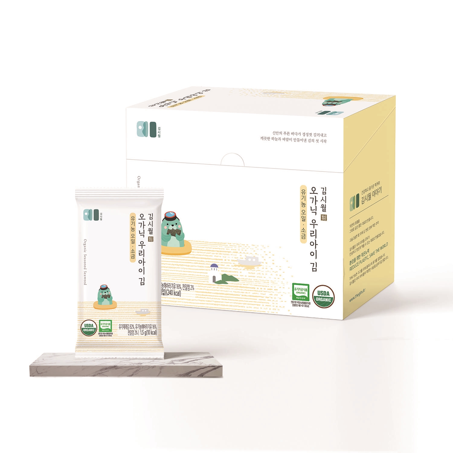 김시월 오가닉 아기김 어린이김 (유기농 오일소금) 24봉 1박스