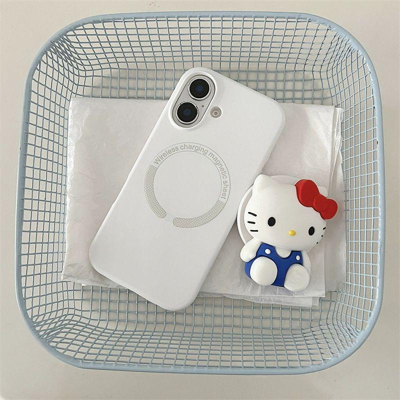 헬로키티 실리콘케이스 자석 부착형 마그네틱 타입 스마트톡 그립톡 자석 케이스 iPhone 15 - 상세 이미지 4