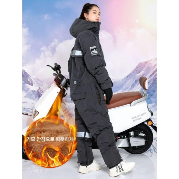 프리미엄 오토바이 방수 방한복 겨울 라이더 배달 바람막이 우주복 QK618L 블랙 L 사이드 스타일 QK618L 블랙 L 사이드 스타일 - 상품 이미지