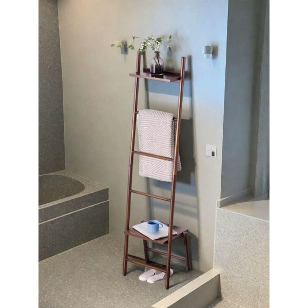 프리미엄 원목 욕실 선반 물품 보관 걸이대 수건 걸이 홀더 힌지조합다기능사슴수납월넛컬러욕실침실용 힌지조합다기능사슴수납월넛컬러욕실침실용 - 상품 이미지