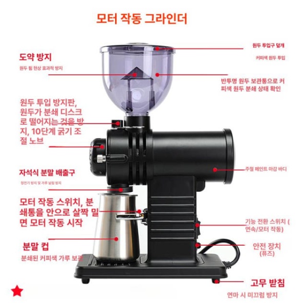 프리미엄 자동 원두가는기계 핸드브루 커피 그라인더 가정용 원두 분쇄기 A 블랙 핸드브루 B - 상세 이미지 5