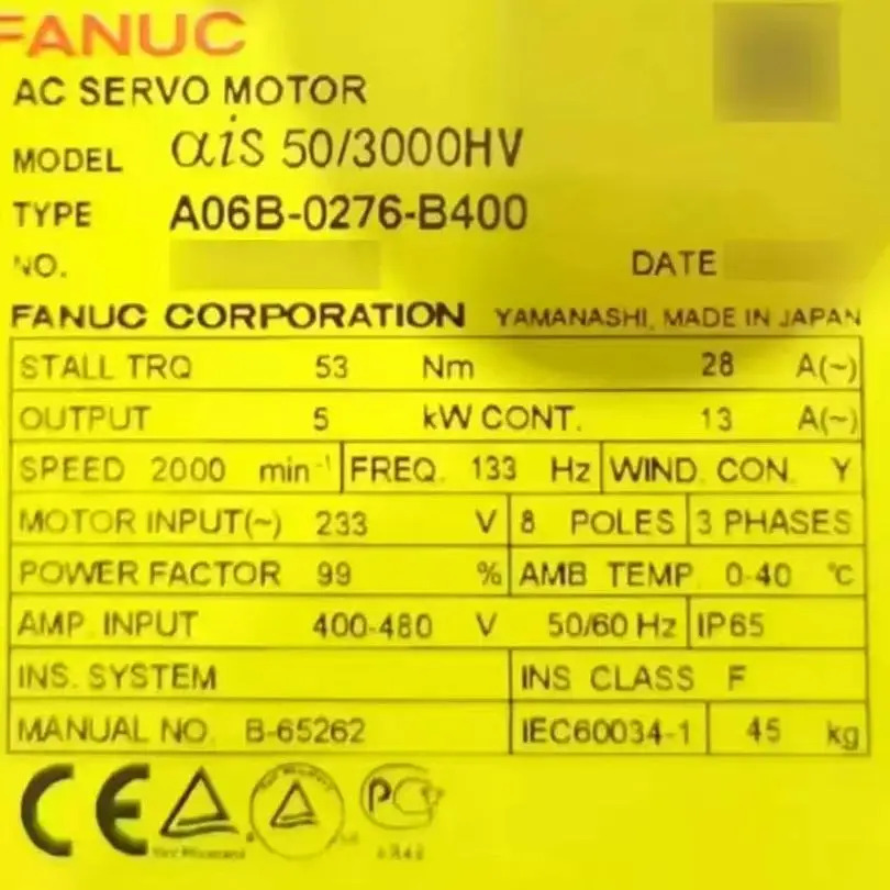 A06B-0276-B400 Fanuc 모터 신
