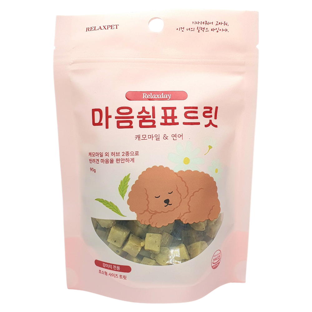 릴렉스펫 강아지 노즈워크 간식 훈련용 알러지 강아지 가수분해 간식 큐브 캐모마일/연어, 90g, 1개 - 상세 이미지 3