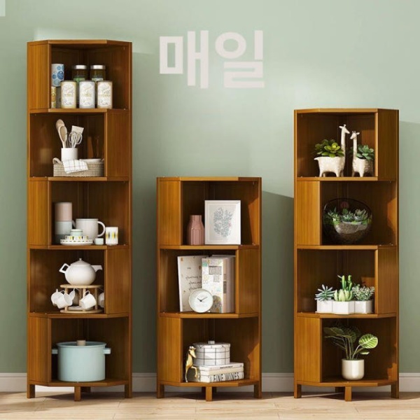 모던 북유럽풍 원목 틈새선반 와인 진열장 조립 필요 수납장 코너장식장 3단 3단 조립 필요 - 상세 이미지 3