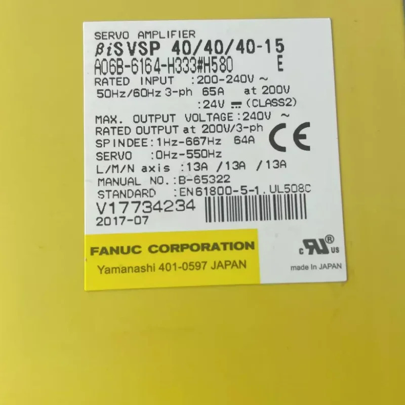 새 A06B-6164-H333 Fanuc 드라이브 12 개월